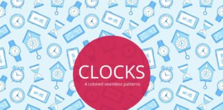 Free Clocks Vector Seamless Pattern