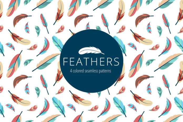Free Feathers Vector Seamless Pattern