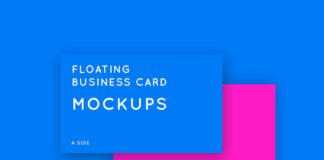 Free Floating Business Card Mockups