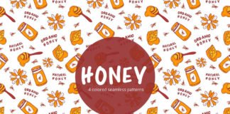 Free Honey Vector Seamless Pattern