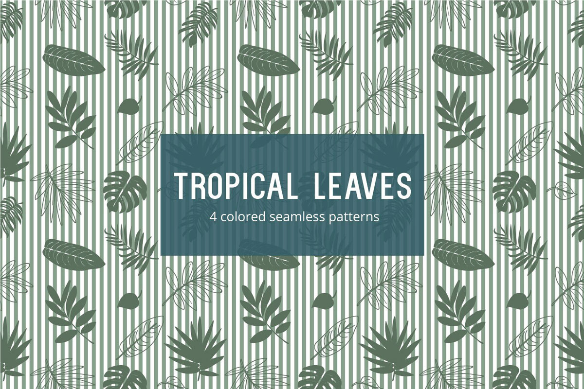 Free Tropical Leaves Vector Seamless Pattern