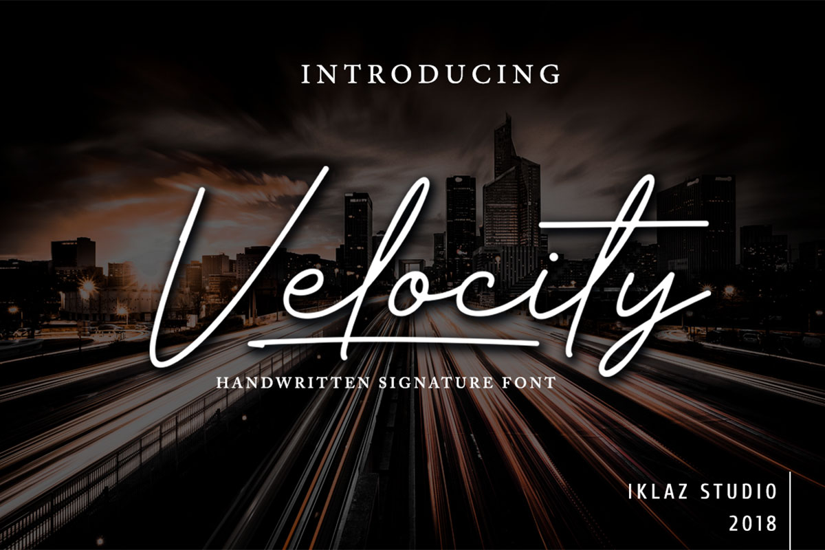 Free Velocity Handwritten Signature Font
