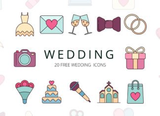 Free Wedding Vector Icon Set