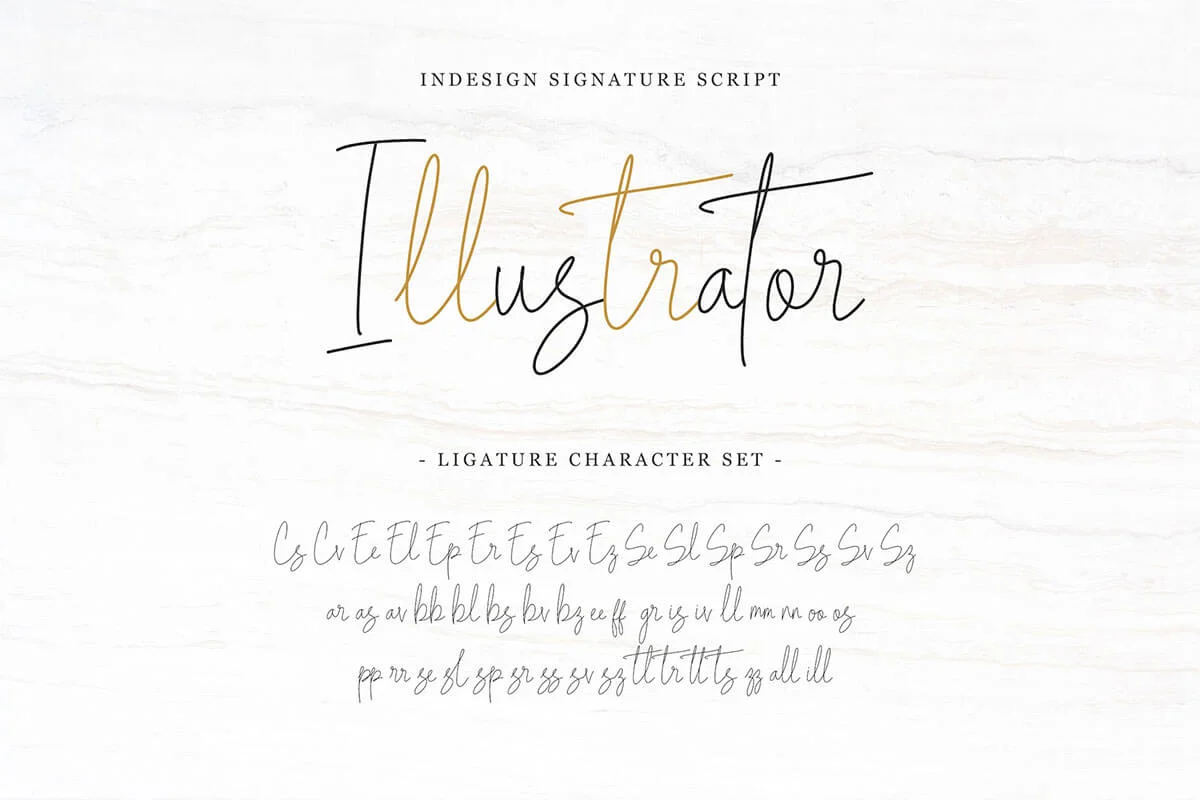 Indesign Signature Script Font Preview 1