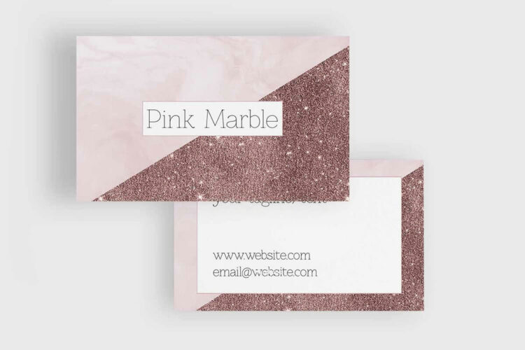 Pink Marble and Glitter Business Card Template Feature Image
