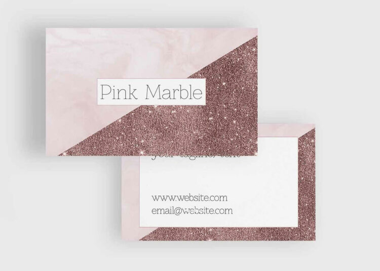 Pink Marble and Glitter Business Card Template Feature Image
