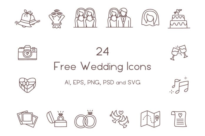 Download 24 Free Wedding Icons ~ Creativetacos