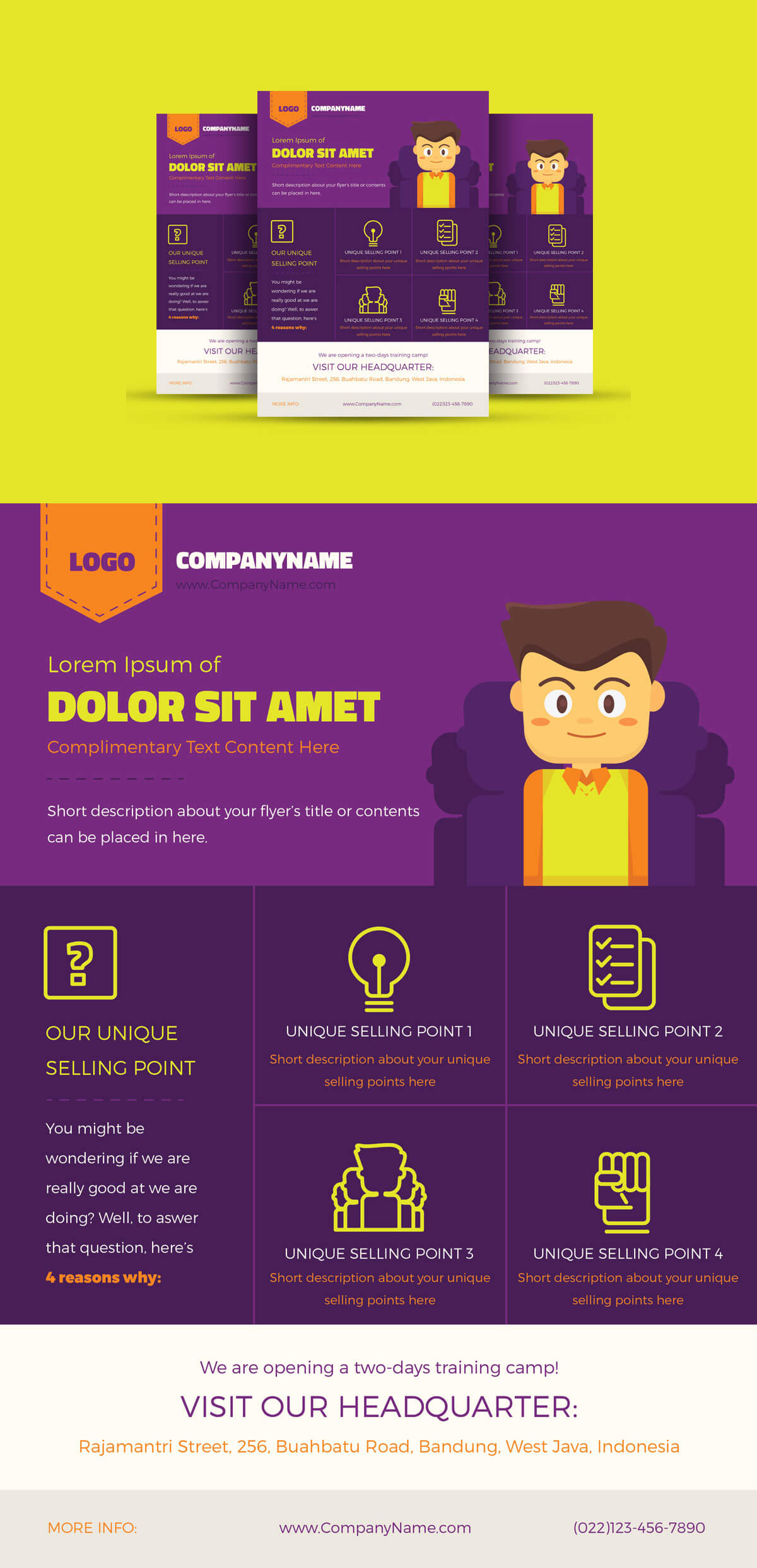 Free Colorful Illustrated Corporate Flyer Template