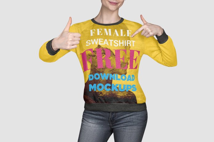 Free Female Sweatshirt Mockups