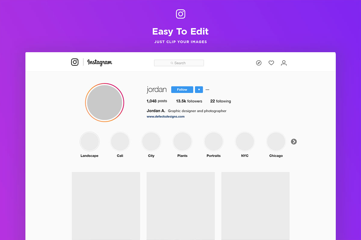 blank instagram template