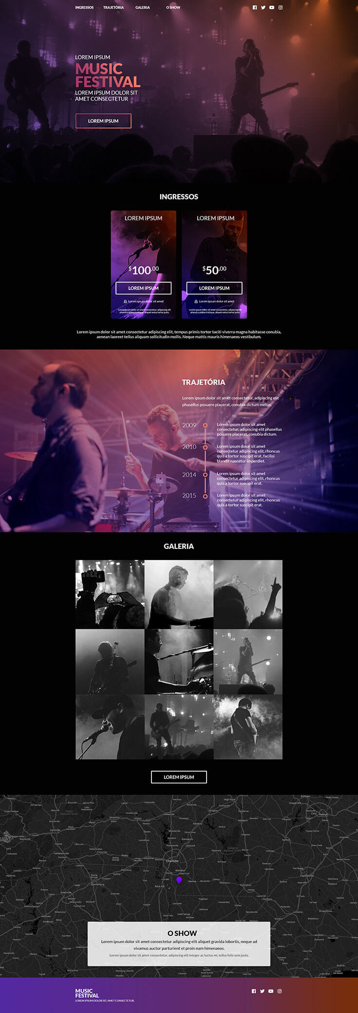 Free #Music #Festival #Website Template is a nice and simple music festival website template designed and released by Maísa Leepkaln. It comes in PSD format with clean and dark color design. It comes with a nice overall design and color scheme. You can use website study for a music festival.
