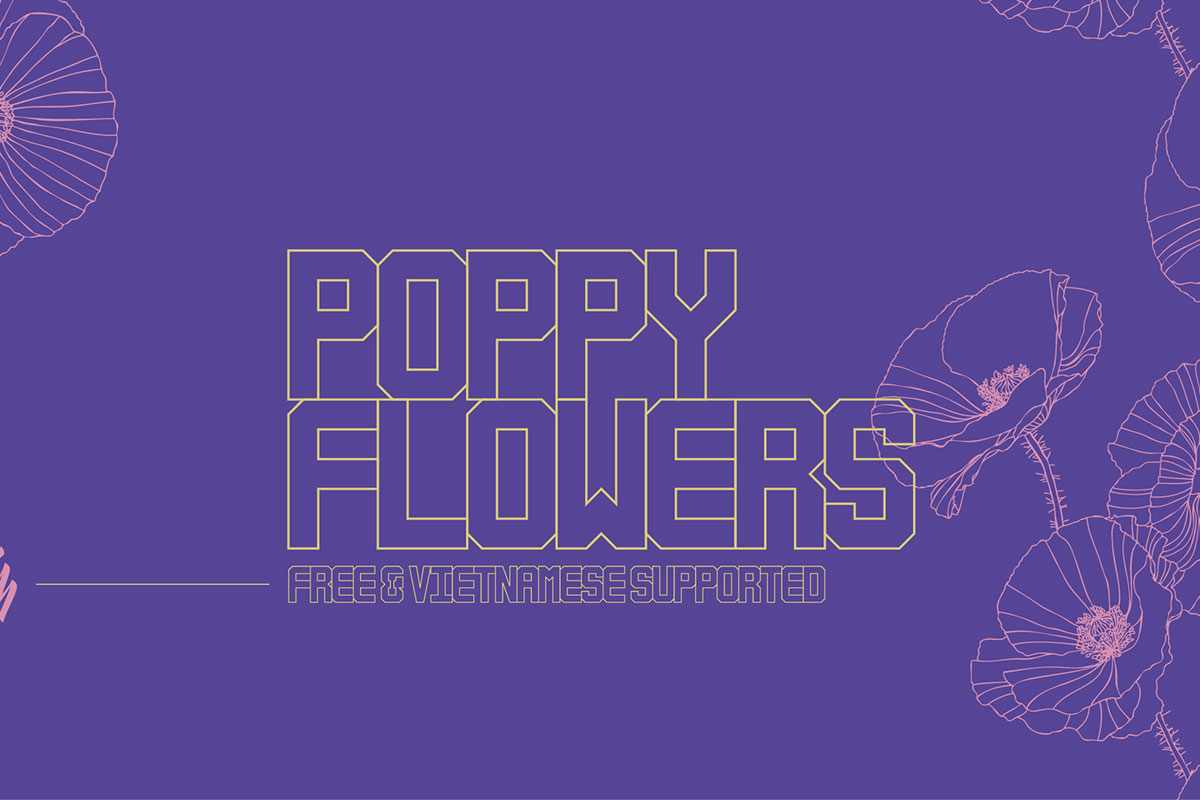 Free Poppy Flowers Display Font