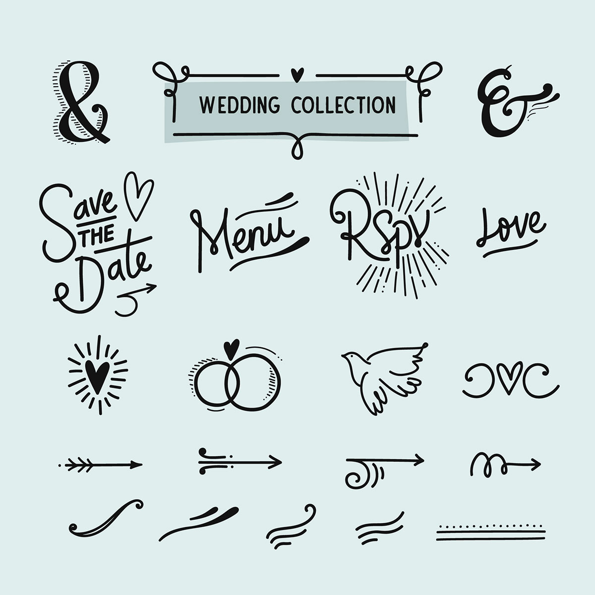 Free Wedding Graphics Collection