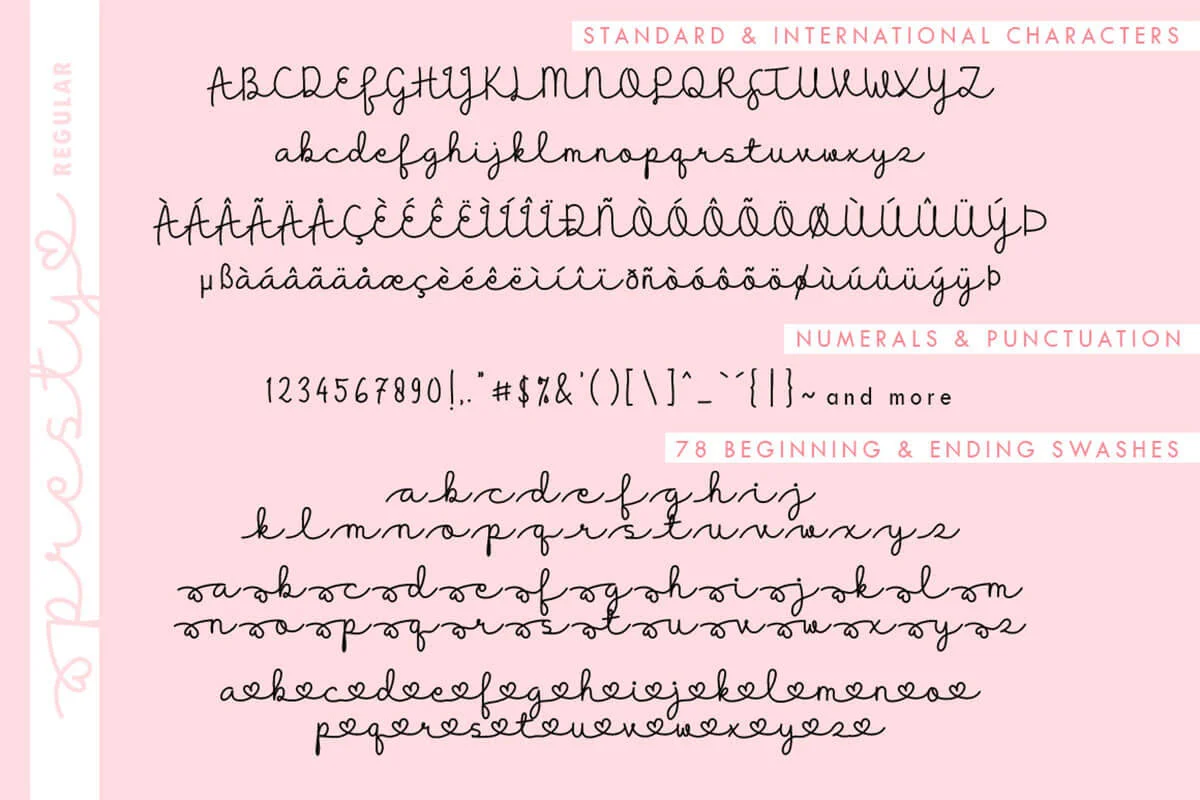 Presty Script Font Preview 3