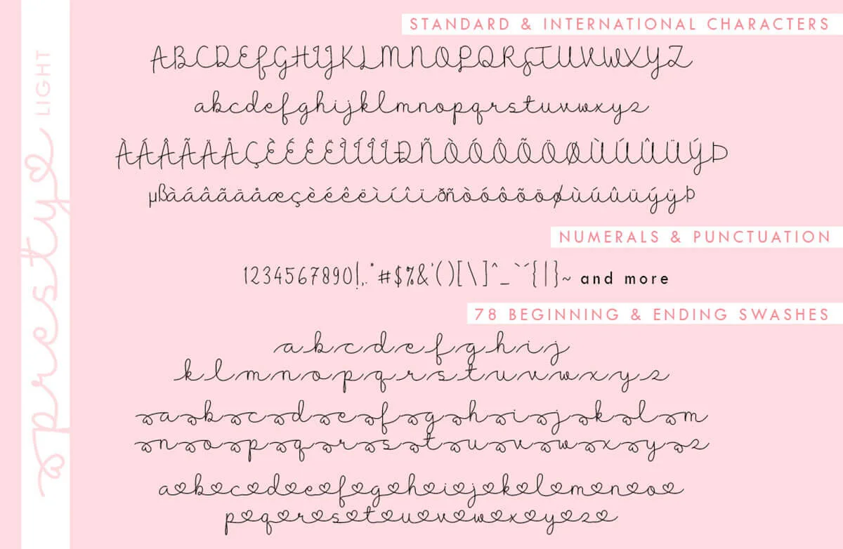 Presty Script Font Preview 4