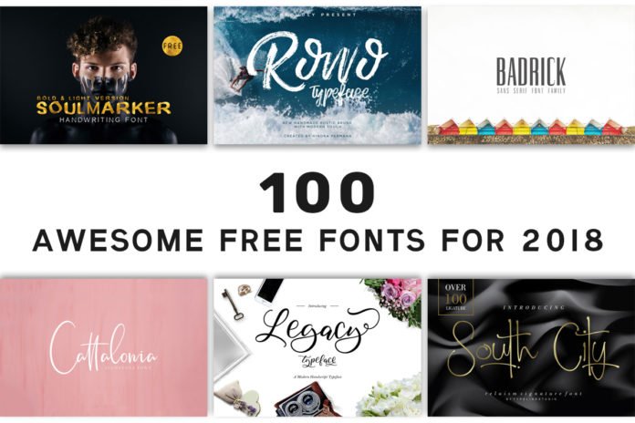 100 Awesome Free Fonts for 2018