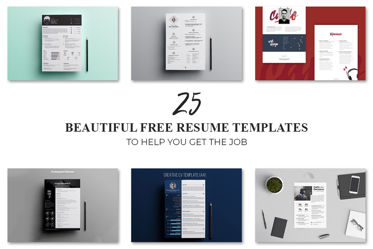 25 Beautiful Free Resume Templates to Help You Get the Job in 2018