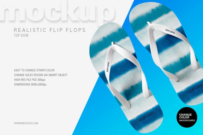 Free Flip Flop Realistic PSD Mockup