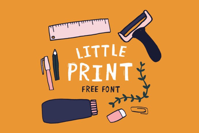 Free Little Print Display Font