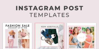 5 Free Fashion Instagram Social Media Post Templates Vol.1