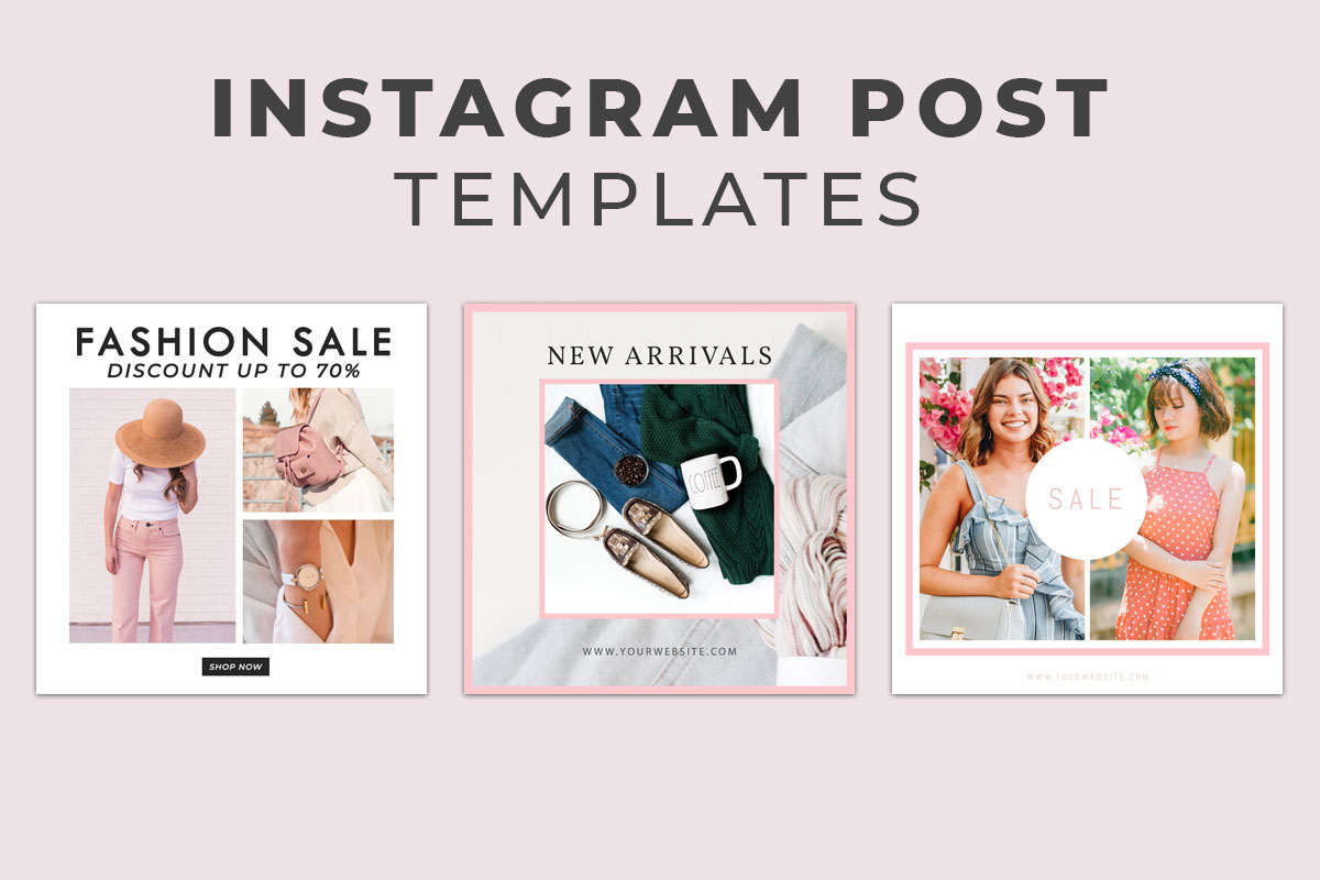 5 Free Fashion Instagram Social Media Post Templates Vol.1
