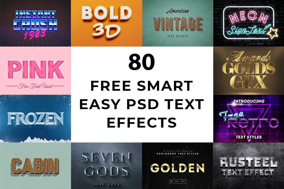 80 Free Smart Easy Psd Text Effects Creativetacos