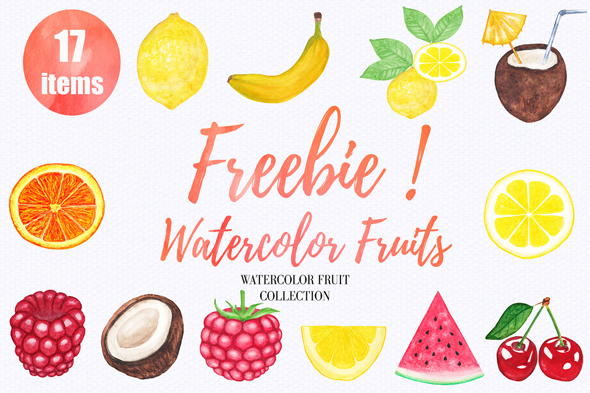 Free Watercolor Fruit Clipart Collection