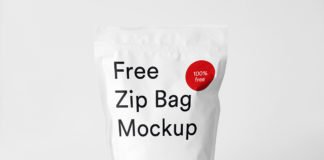 Free Zip Bag Mockup