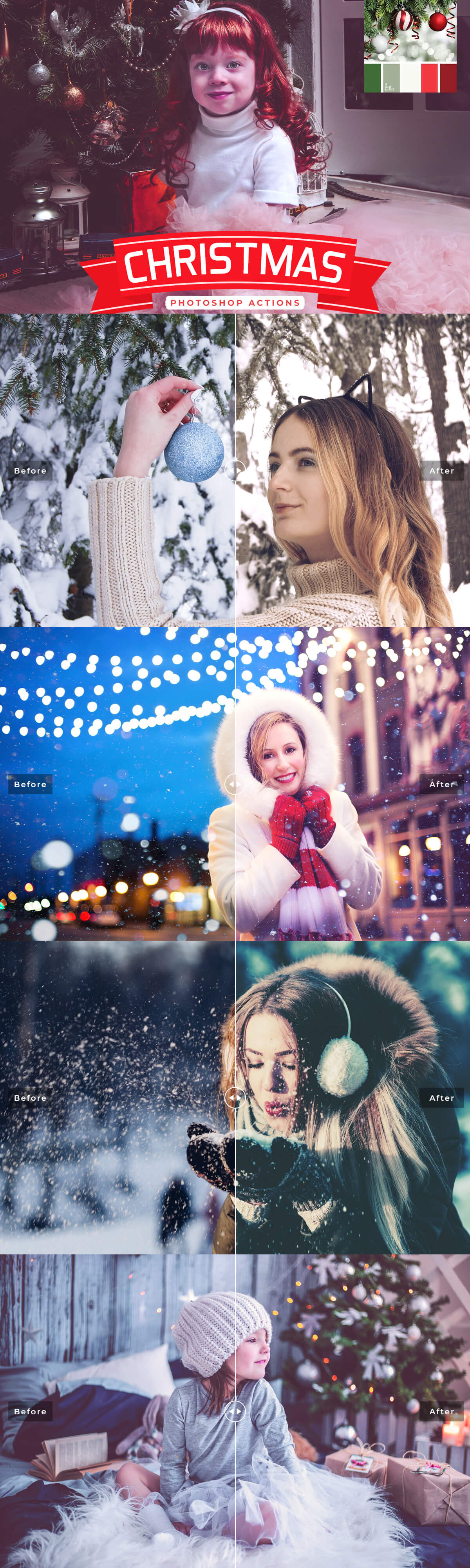 6 Free Christmas Photoshop Actions
