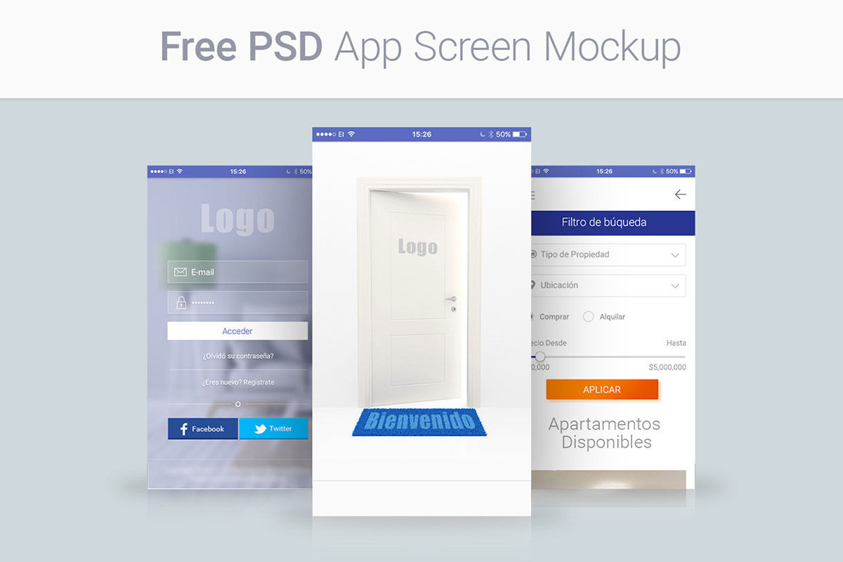 Free App Screen Mockups PSD