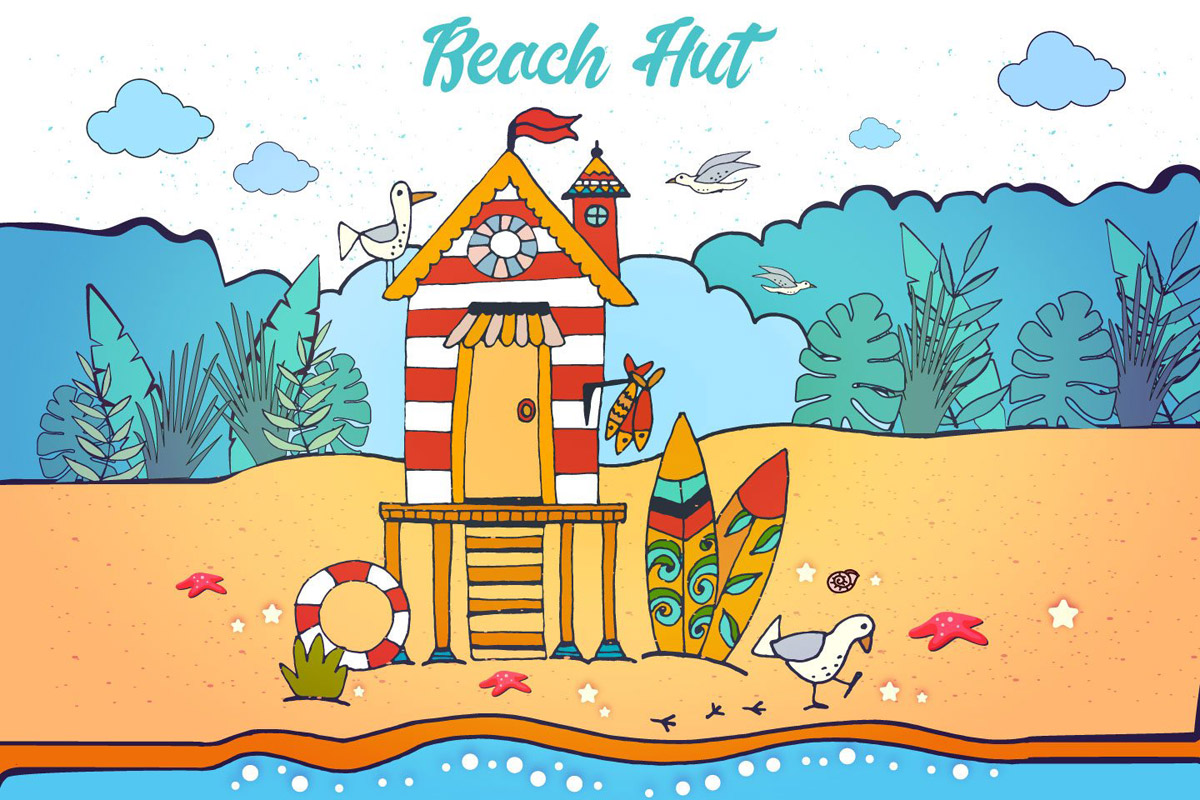 Free Beach Hut Vector Illustration