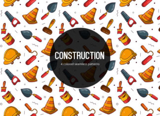 Free Construction Vector Seamless Pattern