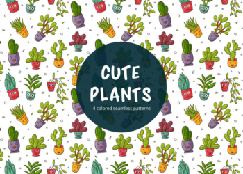 Free Cute Plants Vector Seamless Pattern