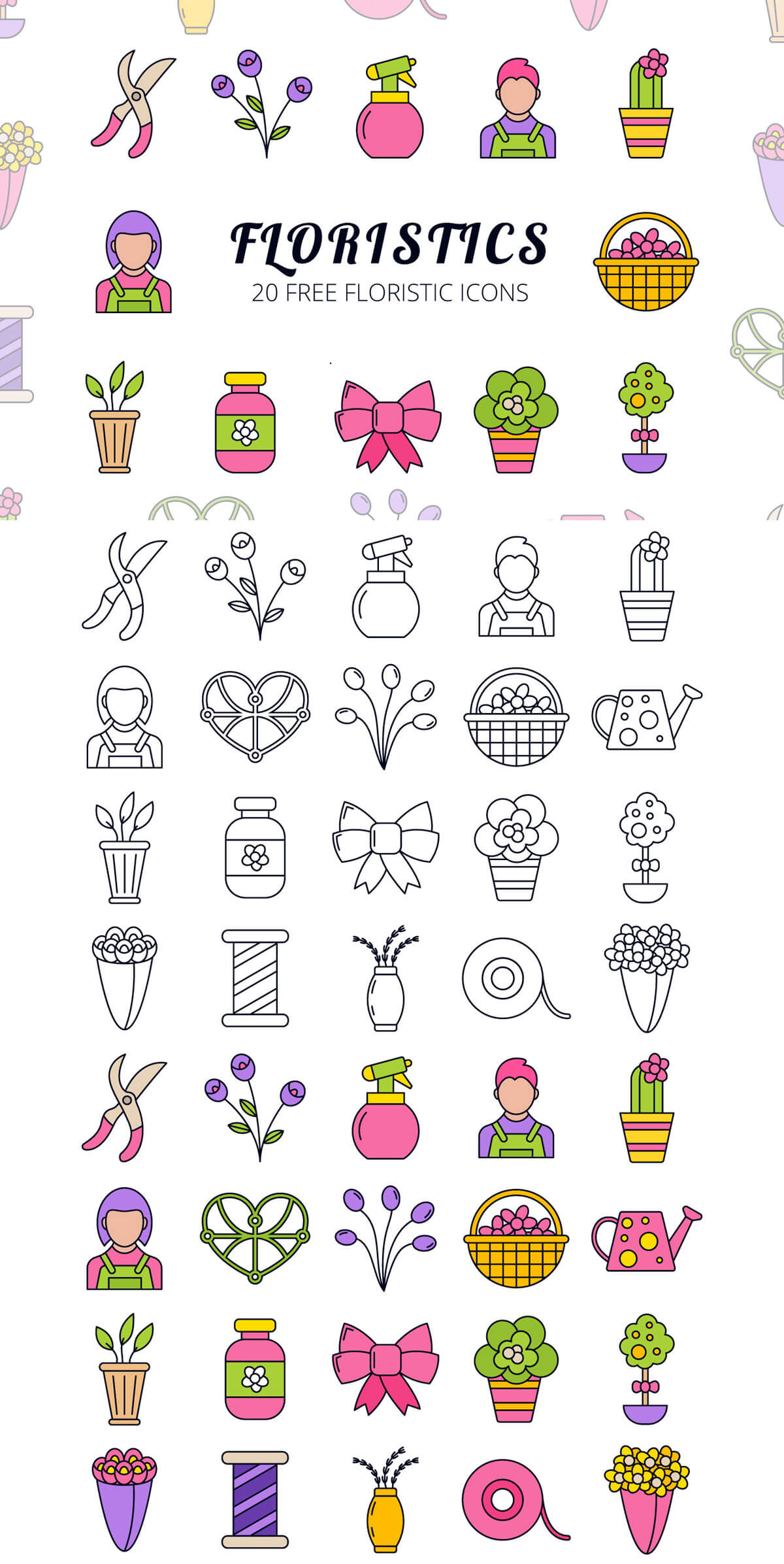 Free Floristic Vector Icon Set
