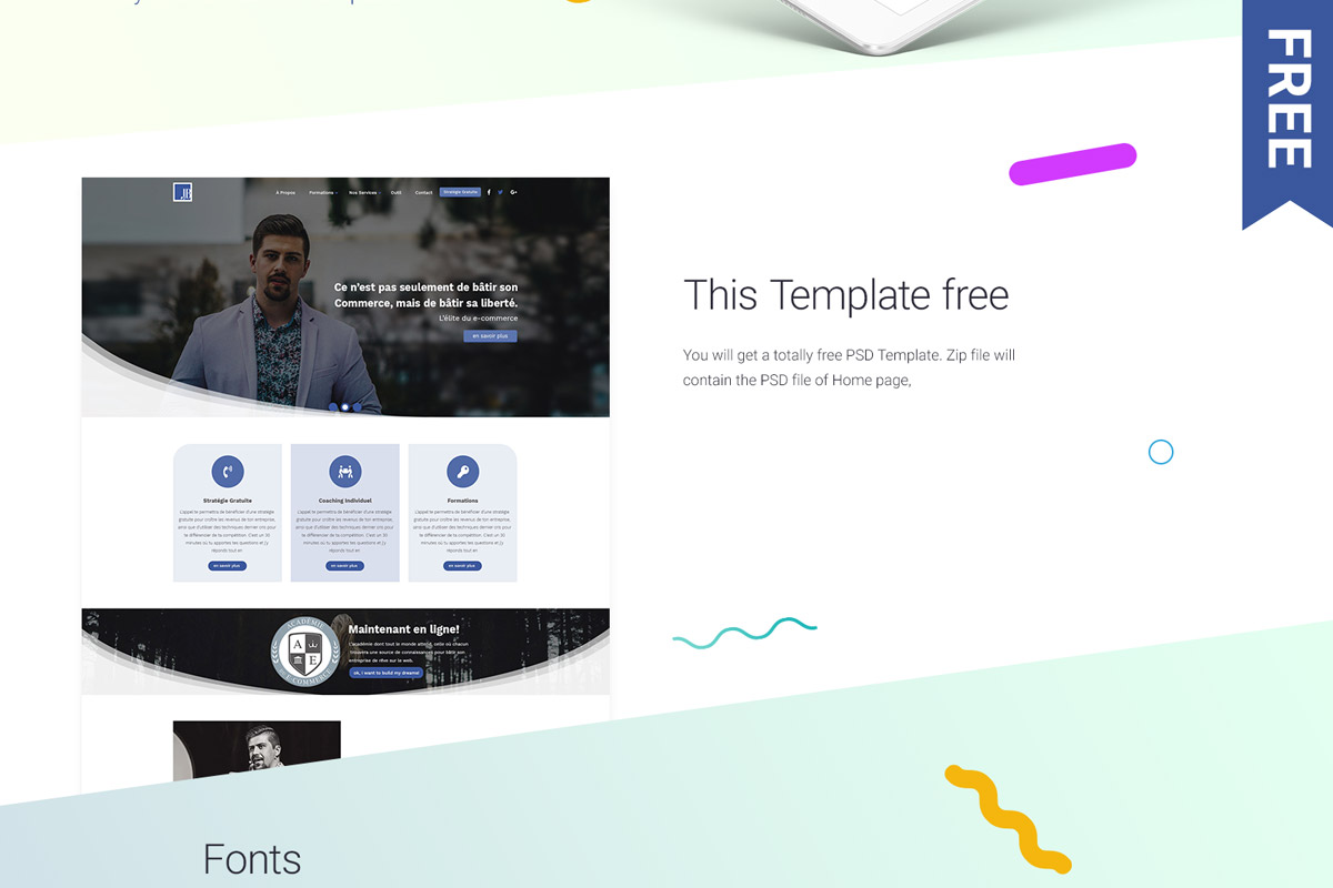 Download Free Lafirm Landing Page Psd Template Creativetacos PSD Mockup Templates