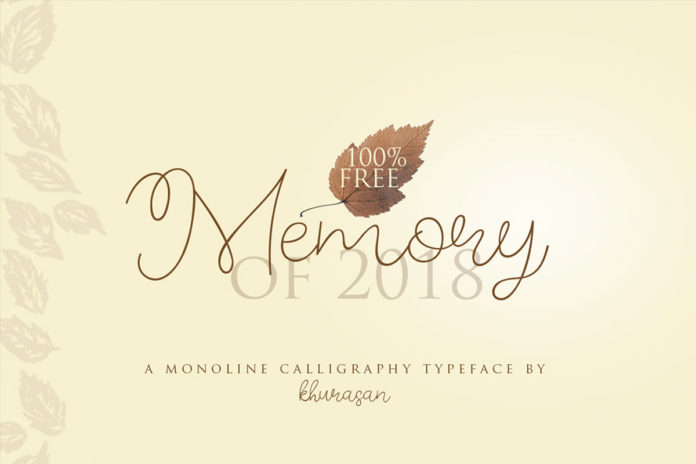 Free Memory of 2018 Monoline Calligraphy Font