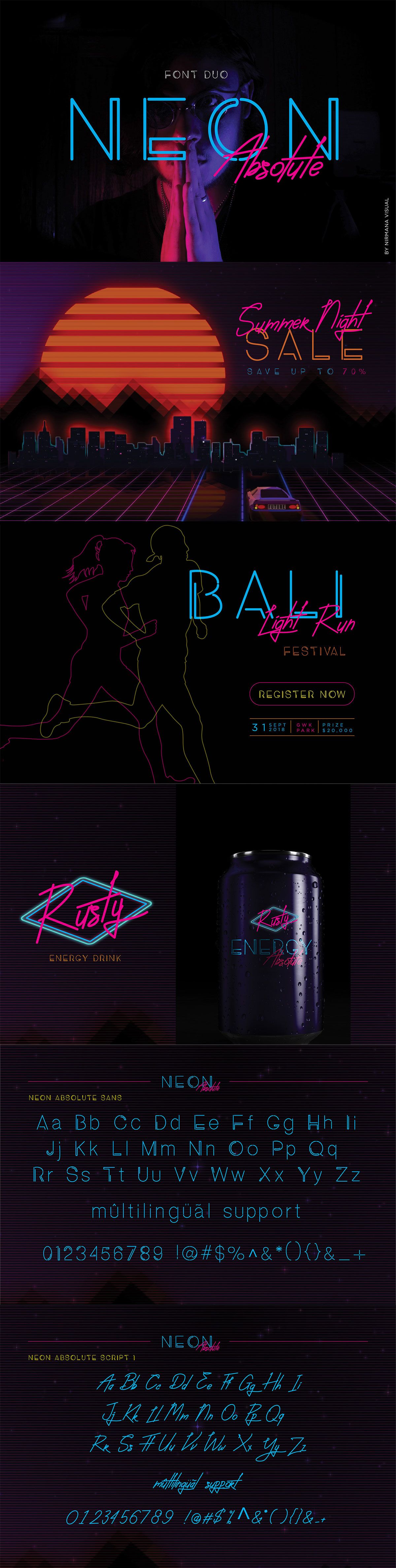 Free Neon Absolute Font Duo