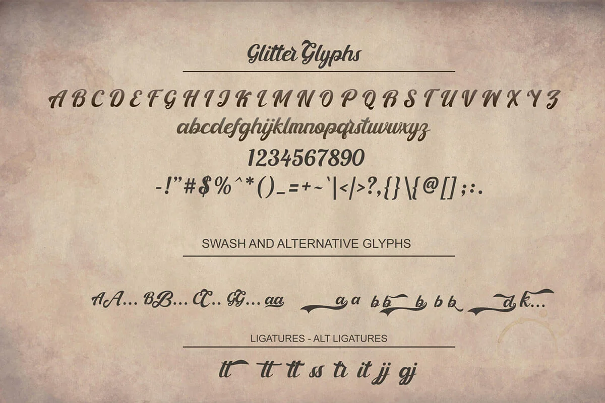 Glitter Script Font Preview 3