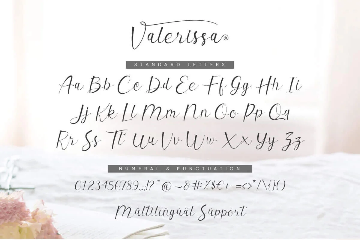 Valerissa Script Font Preview 3