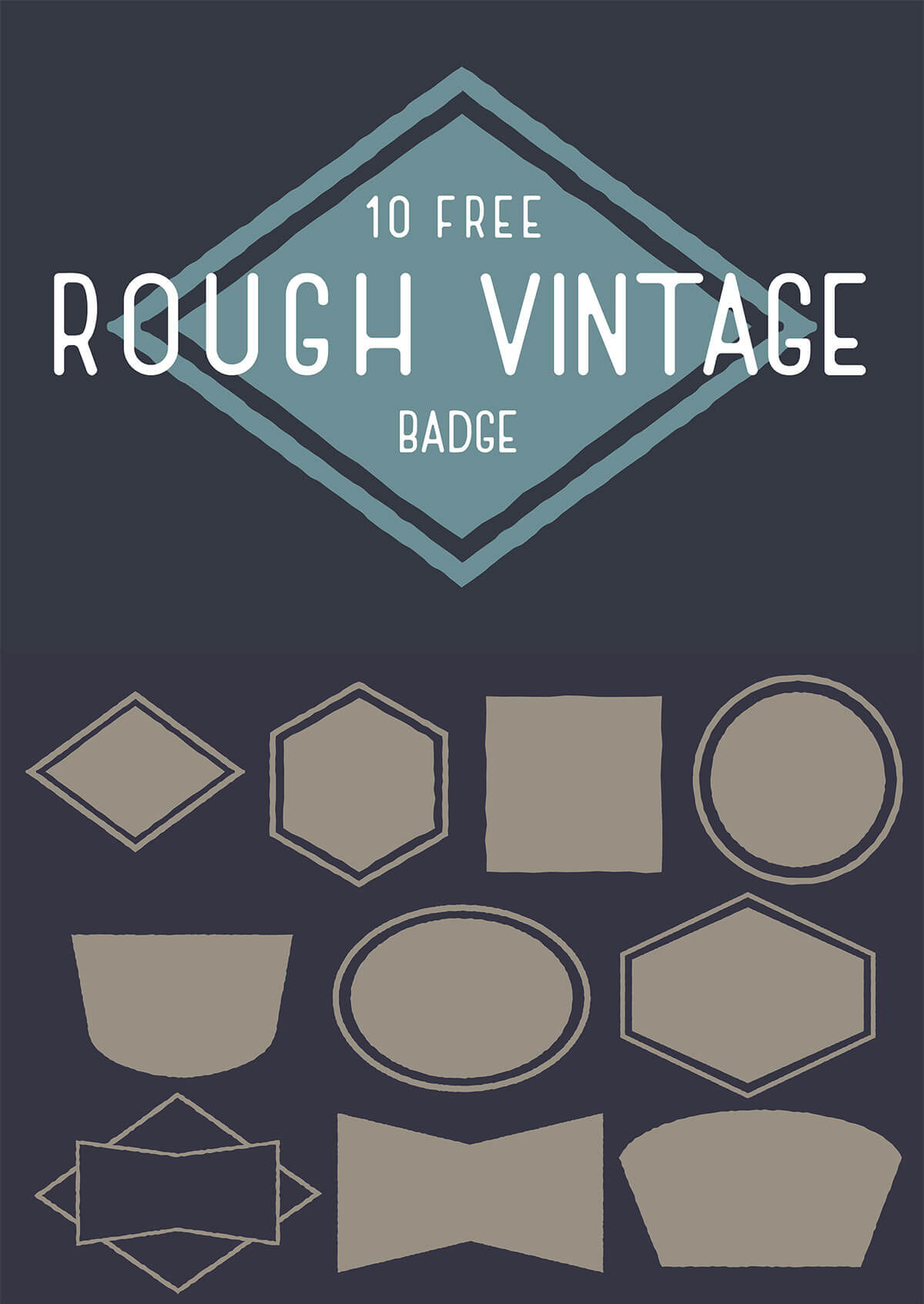 10 Free Rough Vintage Badge