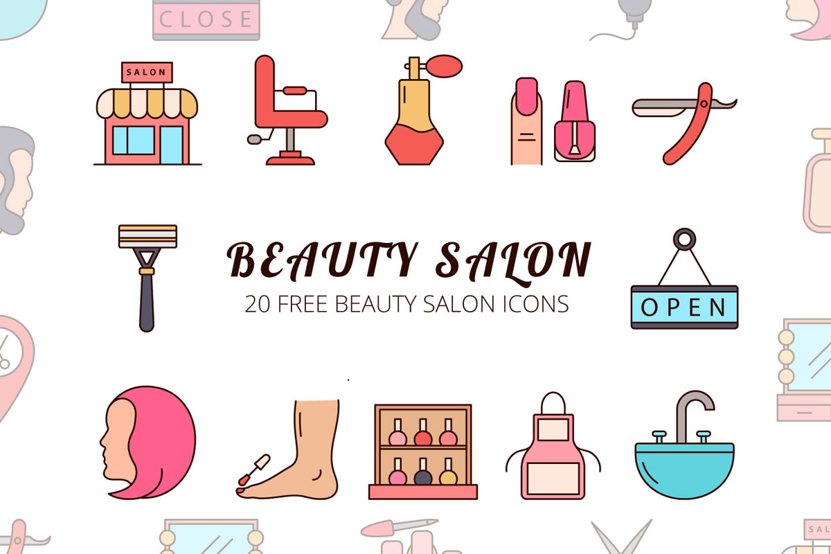 Free Beauty Salon Vector Icon Set