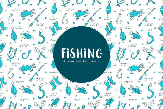 Free Fishing Vector Seamless Pattern