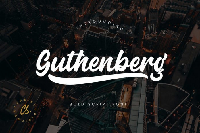 Free Guthenberg Bold Script​​​​​​ Font