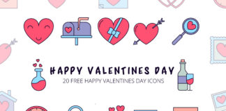 Free Happy Valentines Day Vector Icon Set