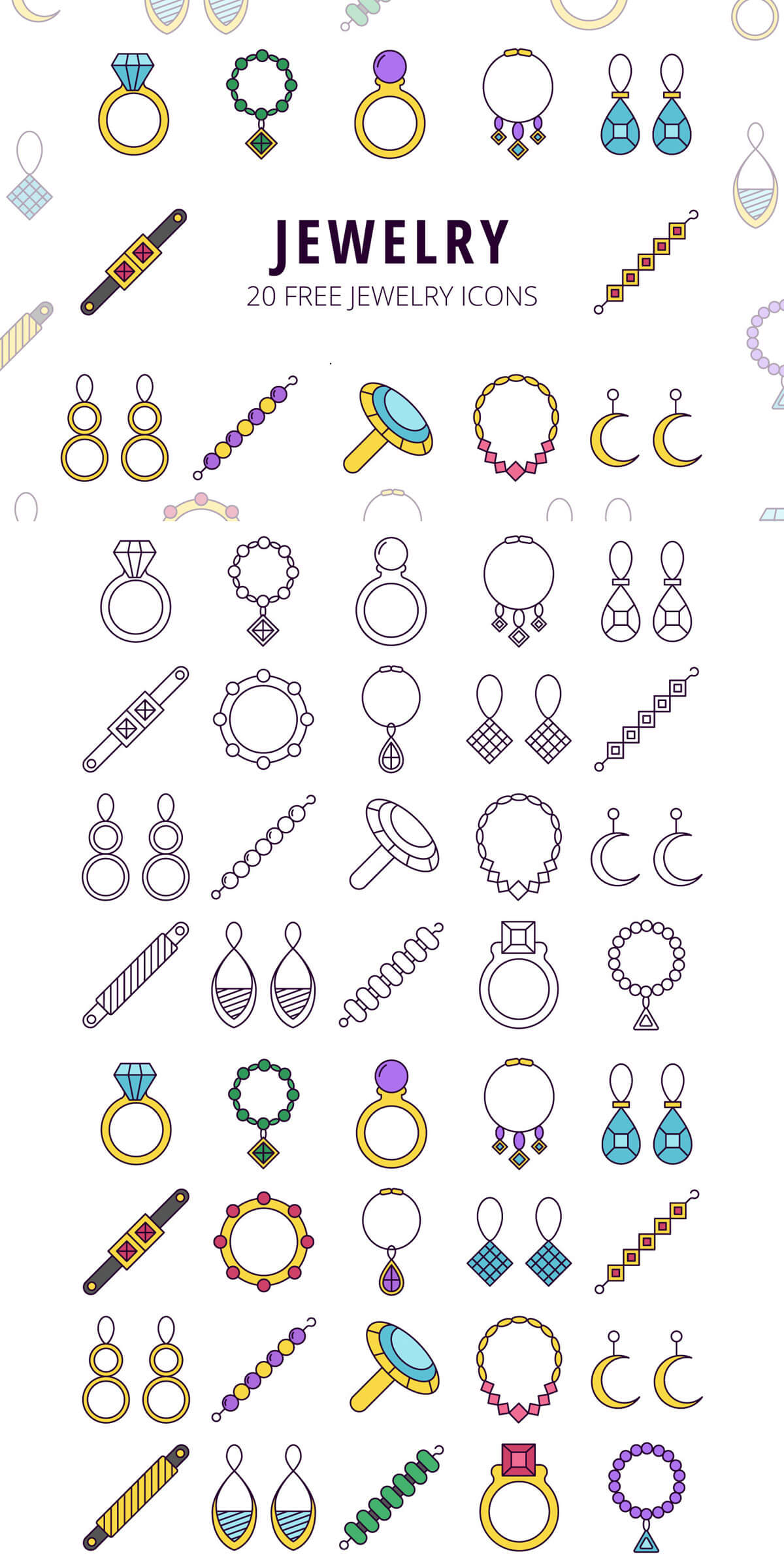 Free Jewelry Vector Icon Set