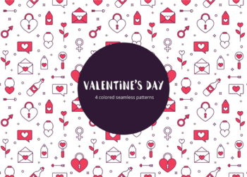 Free Valentines Day Vector Seamless Pattern