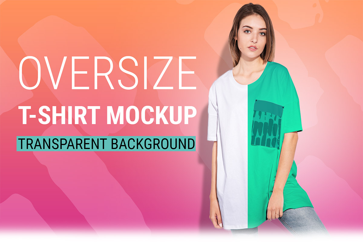 Free Woman Oversize T-Shirt Mockup Set