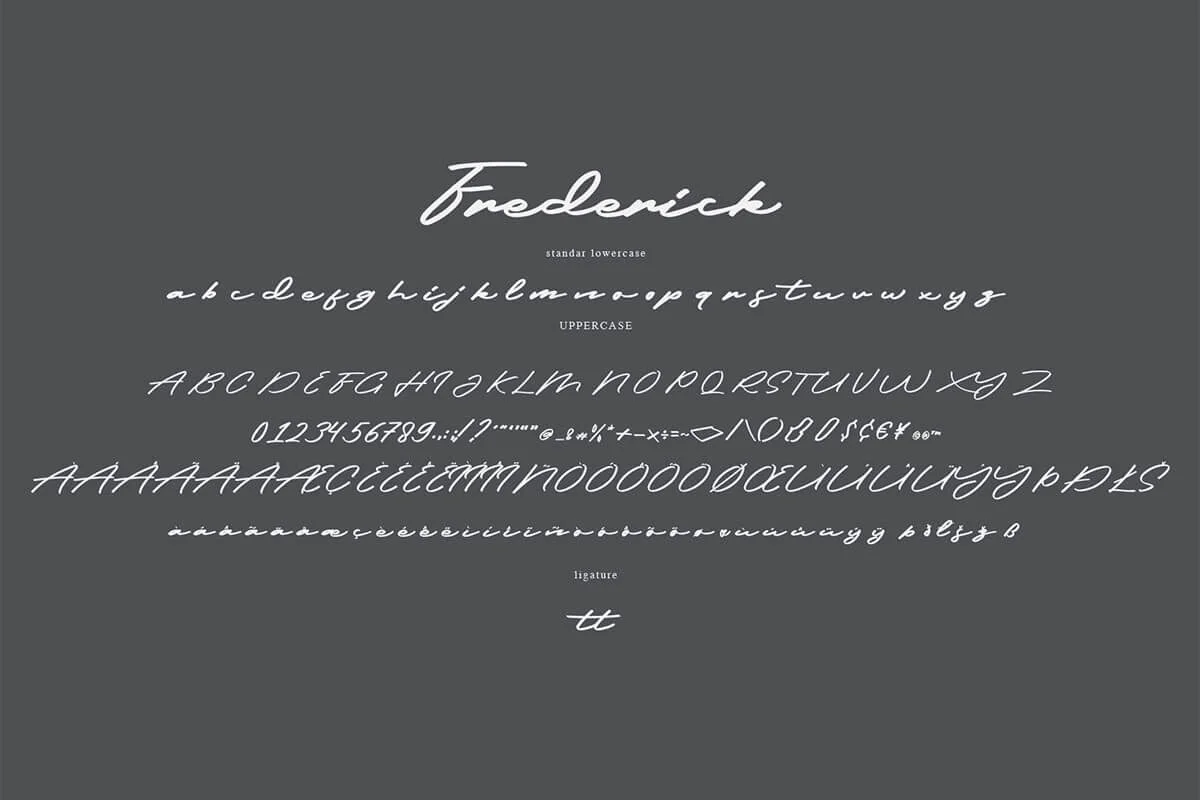 Frederick Classic Script Font Preview 5