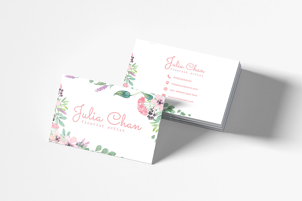 Free Floral Minimalist Business Card Template