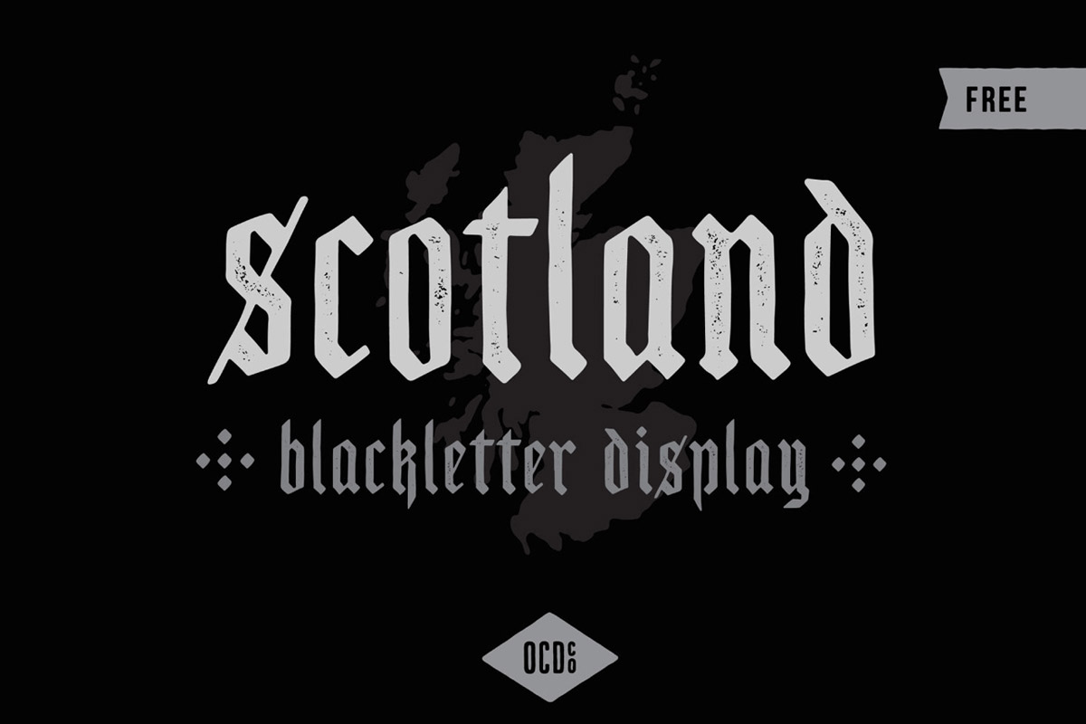 Free Scotland Blackletter Display Font